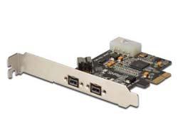 DIGITUS Firewire 800 1394b PCIe x1 Card 2x9-Pin Extern + 1x9-Pin Intern