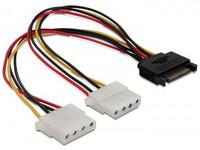 Delock Cable Power SATA 15 pin to 2 x 4 pin Molex female 20 cm