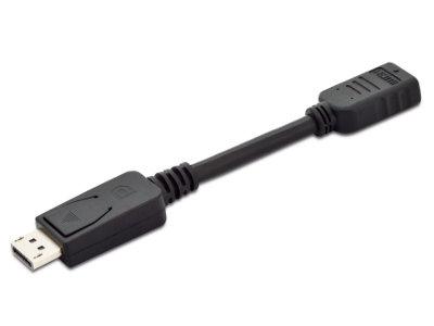 Adapter DIGITUS DisplayPort-St. > HDMI-Bu. 0,15m Goldk. [bk]