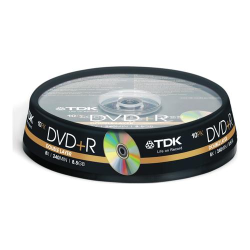 TDK DVD+R DL 8x 8.5GB Doublelayer 8,5 GB 10-pack Cakebox