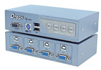 DTECH KVM 4-port USB 2.0+VGA+PS/2