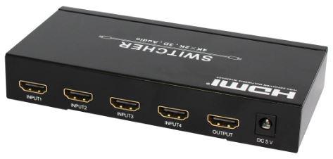HDMI 1.4 switch 4x1, IR, PIP, 4k Ext. Audio support