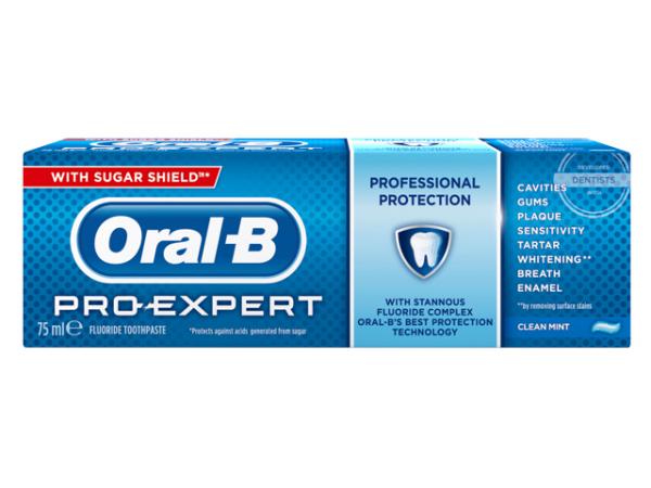 ORAL-B HAMMASTAHNA ProExpert CLEAN MINT 75ml. Markkinoiden ensimmäinen ja ainoa hammastahna, jossa on stabiloitua tinafluoridia ja polyfosfaatteja. Monet hammaslääkärit ovat peräänkuuluttaneet tätä yhdistelmää vuosikausia!