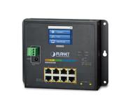 8x10/100/1000 PoE+ 2xSFP 100/1000  -20...+70C Managed Industrial Switch, Flat, LCD