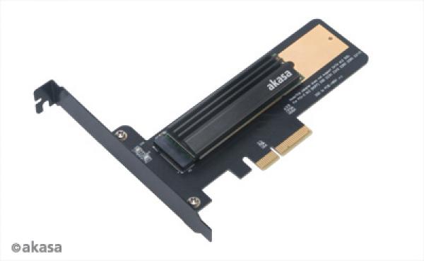 Akasa M.2 SSD PCIe 3.0 x4 NVMe to PCIe x4 host adapter with heatsink kit