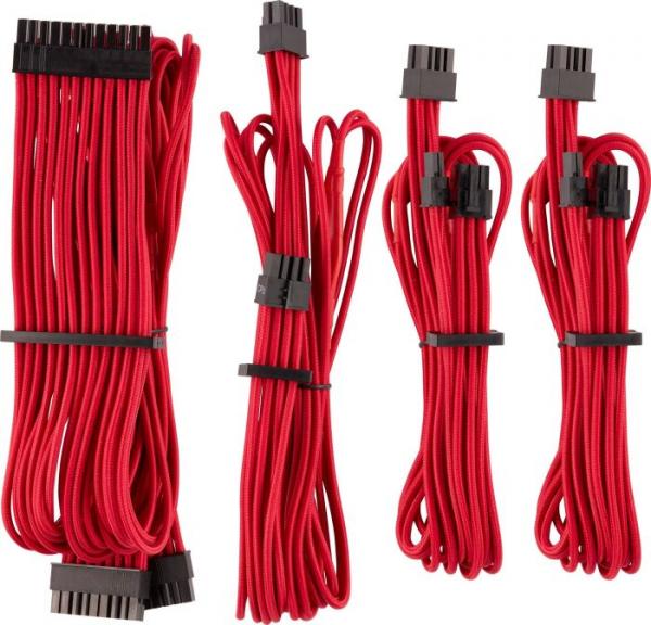 Corsair Premium Individually Sleeved PSU Cable Starter Kit- Type 4 -Generation 4-- RED