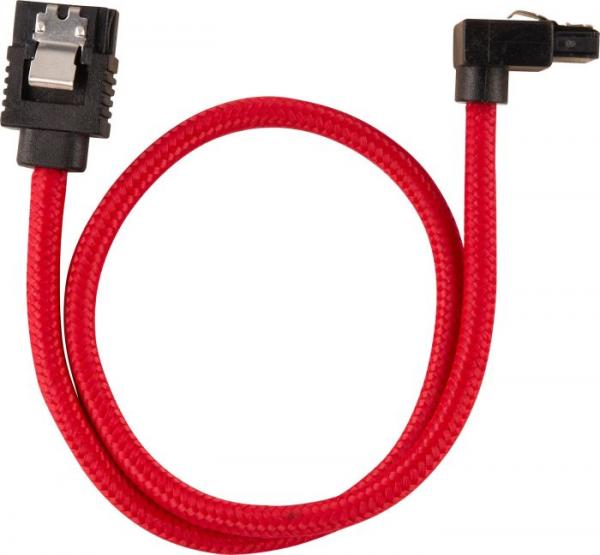 Corsair Premium Sleeved SATA Data Cable Set with 90- Connectors- Red- 30cm