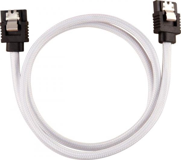 Corsair Premium Sleeved SATA Data Cable Set with Straight Connectors- White- 60cm