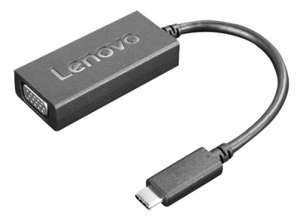 Lenovo 4X90M42956 USB-C Male to VGA Female Adapter, Maximum Resolution 1920x1200, 0.2m, Black