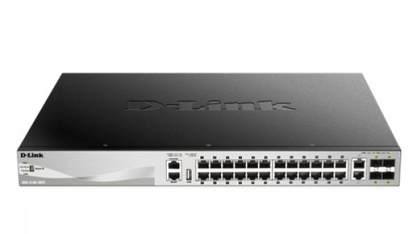 D-link 24 x 10/100/1000BASE-T PoE ports (370W budget) Layer 3