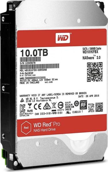 WD Red Pro WD102KFBX 10TB, 3.5", 7.2K, 256MB, SATA III NAS-kiintolevy