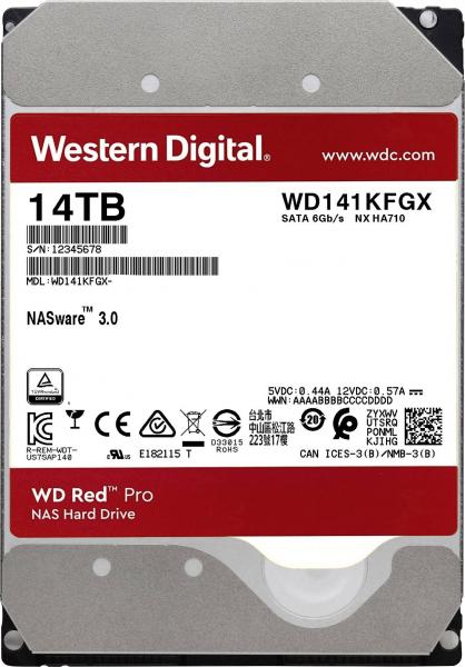 WD Red Pro WD141KFGX 14TB, 3.5", 7.2K, 512MB, SATA III NAS-kiintolevy