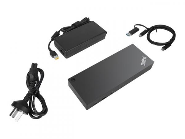 Lenovo ThinkPad Hybrid USB-C with USB-A Dock - Telakointiasema - USB-C - 2 x HDMI, 2 x DP - GigE - 135 watt - Iso-Britannia malleihin Miix 520-12IKB; Tablet 10; ThinkPad E480; E580; L380; L380 Yoga; L470; L480; L580; P51s; P52s; T25; T470; T470p; T470s; T