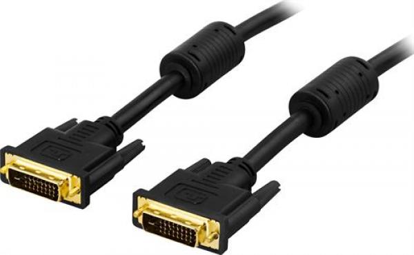 DELTACO DVI Dual Link -näyttökaapeli, DVI-D uros - uros, 2m