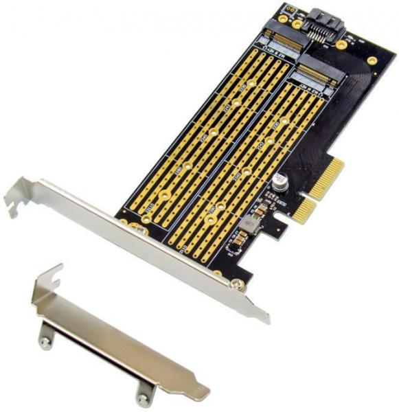 MicroConnect PCIe x4 M.2 B&M Key NVMe SSD Adapter