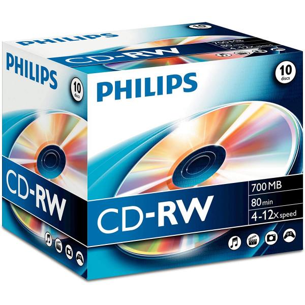 Philips CW7D2NJ10 - 10 x CD-RW - 700 MB ( 80 min ) 4x - 12x - cd-boks