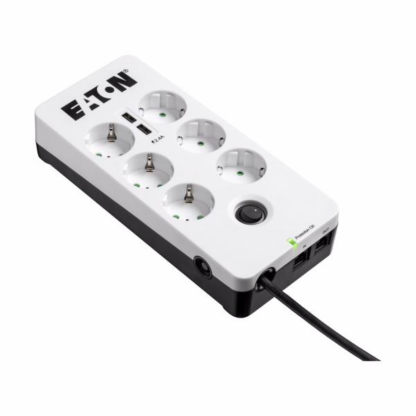 Eaton Protection Box 6 USB Tel@ Din - Ylijännitesuoja - AC 220-250 V - 2500 watt - lähtöliittimet: 6 - valkoinen