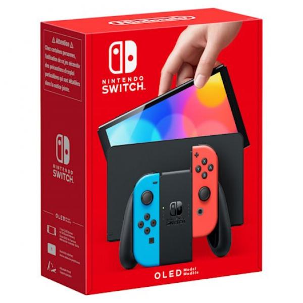 Nintendo Switch (OLED-Modell) Neon-punainen/Neon-sininen