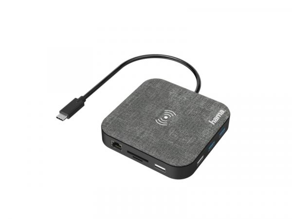 HAMA USB-C Hub Multiport Qi Charging 12 Ports
