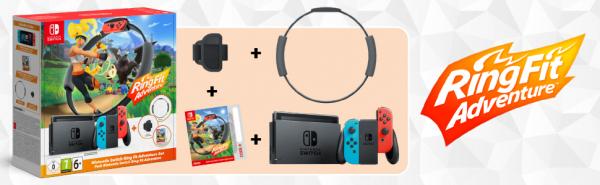 Nintendo Switch konsoli  + kuntoiluvanne Ring Fit Adventure Set fitness