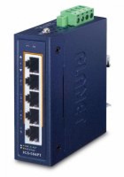 5x10/100/1000, 4xPoE+, -40...+75C Industrial POE switch IP30, 48VDC compact