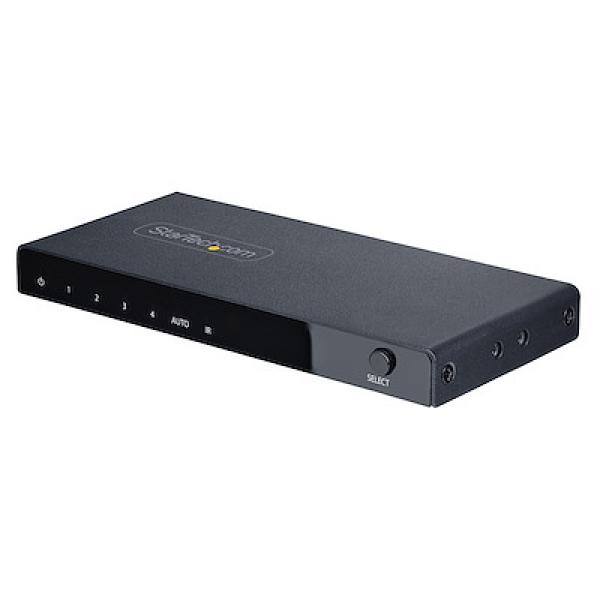 StarTech.com 4-Port 8K HDMI , HDMI 2.1 4K 120Hz HDR10+, 8K 60Hz UHD, HDMI 4 In 1 Out, Auto/Manual Source Switching, Remote Control and Power Adapter Included - 7.1 Channel Audio/eARC (4PORT-8K-HDMI-SWITCH) Video-/audioswitch HDMI