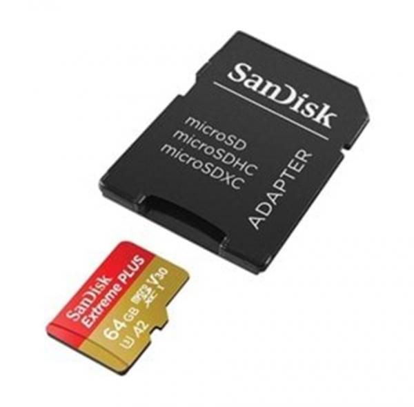 Sandisk Extreme PRO  MicroSD 64GB SD-Adapter, 2 Y RescuePro Deluxe, 200MB/90MB/s