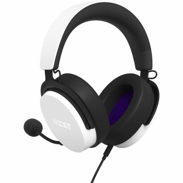 NZXT Wired Closed Black Headset 40mm White V2