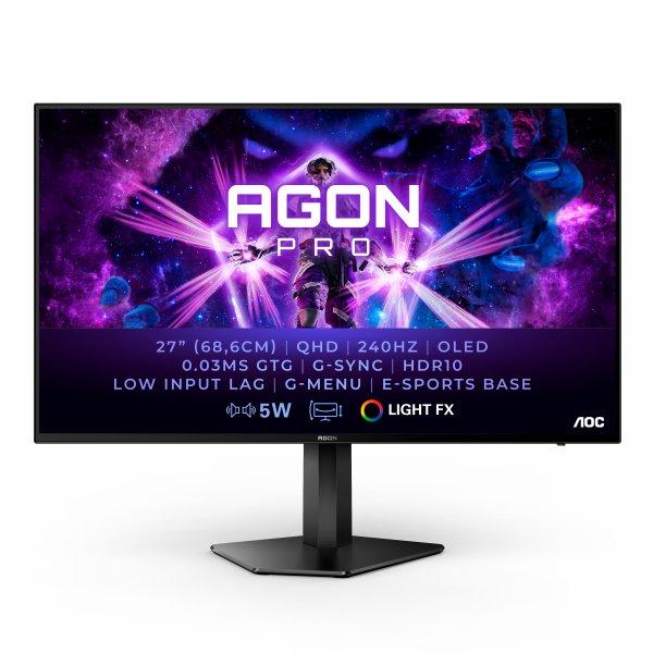 AOC AGON PRO AG276QZD 27 2560 x 1440 HDMI DisplayPort 240Hz Pivot Skrm