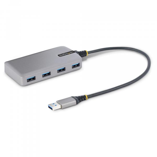 4-porttinen USB-keskitin – USB 3.0 5 Gbps, väylävirta, USB-A - 4x USB-A-keskitin ja valinnainen lisävirtatulo - kannettava pöytäkoneen/kannettavan USB-keskitin, 30 cm:n kaapeli, USB-laajennuskeskitin