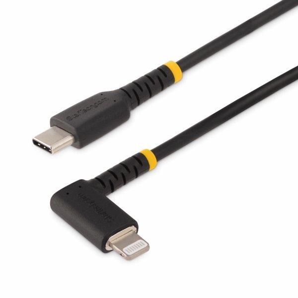StarTech.com 3ft (1m) Durable USB-C to Lightning Cable - Right-Angled Heavy Duty Aramid Fiber USB Type-C to Lightning Charging/Sync Cord - Apple MFi Certified - Rugged iPhone Lightning Cable Lightning-kabel 1m