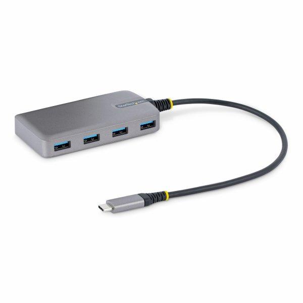 StarTech.com 4-Port USB-C Hub, USB 3.0 5Gbps, Bus Powered, USB Type-C to 4x USB-A Hub Optional Auxiliary Power Input, Portable Desktop/Laptop USB Hub 1ft (30cm) Attached Cable - USB Expansion Hub (5G4AB-USB-C-HUB) Hub 4 porte USB
