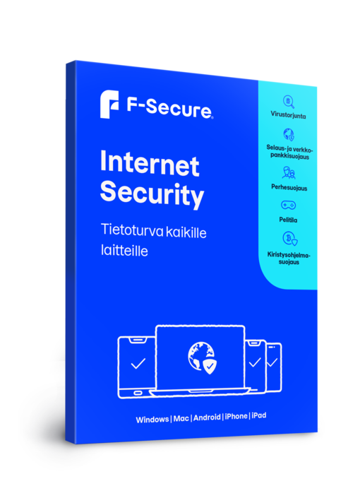 F-SECURE INTERNET SECURITY (SAFE) 1 VUOSI, 3 LAITTEELLE