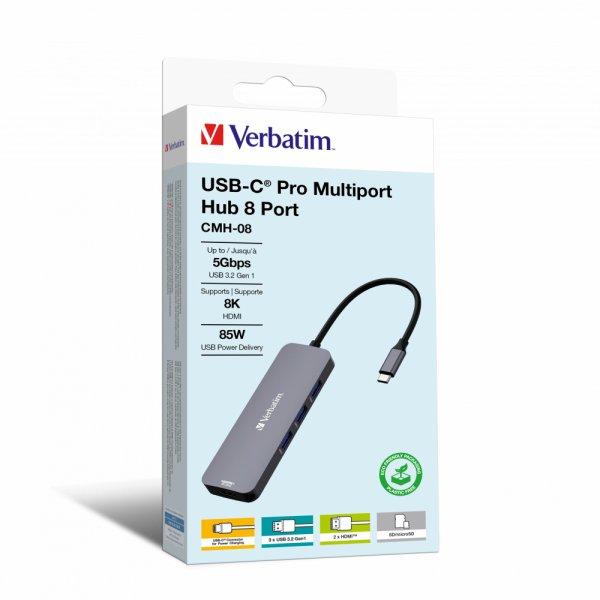 Verbatim USB-C Pro Multiport Hub 8 Port CMH-08              32151