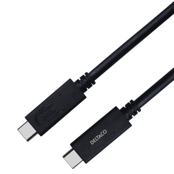 USB4 gen3, USB-C - USB-C, 5A EPR, black, 0,8m