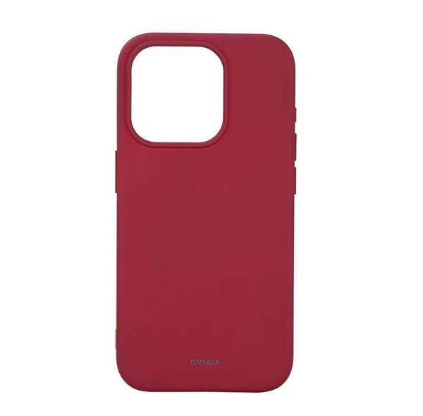 ONSALA Back Sil Touch Recycled MagSeries iPhone 15 Pro 6,1" Deep Red