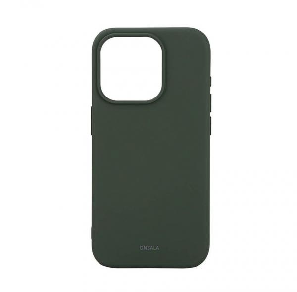 ONSALA Back Sil Touch Recycled MagSeries iPhone 15 Pro 6,1" Olive Green