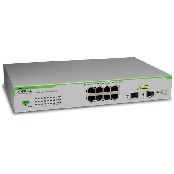 Allied Verkkokytkin, 8x10/100/1000TX, +2x SFP combo, Websmart