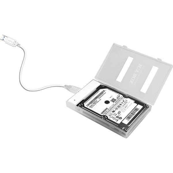 ICY BOX kiintolevykotelo 1x2,5" SATA-HDD, muk. sovitin, USB 3.0, valk