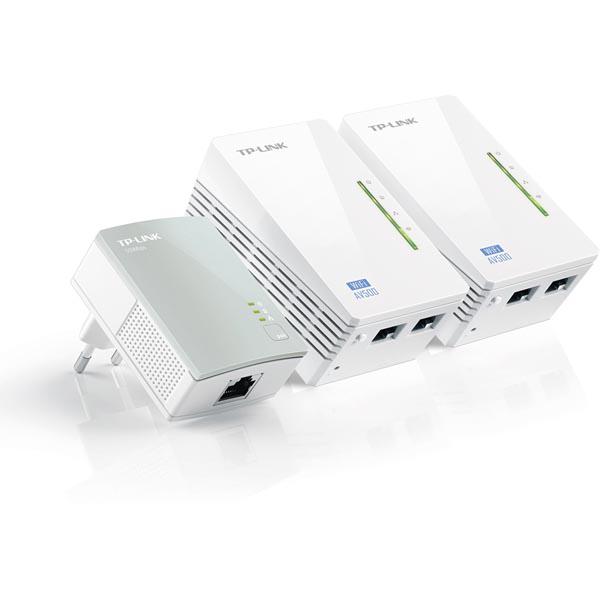 TP-LINK AV500 2-port Powerline WiFi  Extender 3-pack KIT, 500Mbps/300Mbps, valkoinen