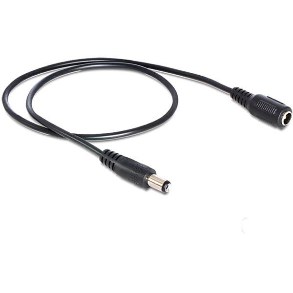 DeLOCK virtajakaja, yksi 24V DC naaras - yksi 24V DC ur, 0,5m, musta