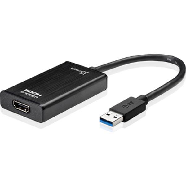 j5 create USB 3.0 - HDMI-sovitin, lisänäytönohjauskortti, musta