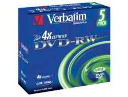 Verbatim DVD-RW 4x 5-pack, Branded