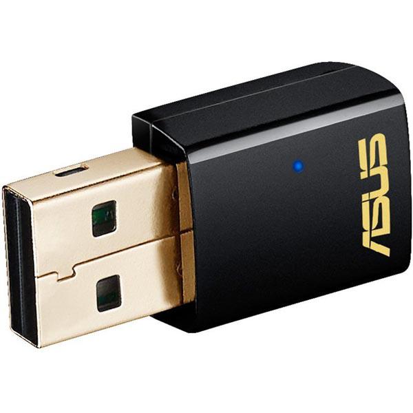 ASUS USB-AC51, AC600 USB-nätverksadapter, 802.11ac, Dual Band, svart