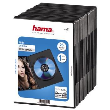 Hama Slim DVD Jewel Case pack of 25, black