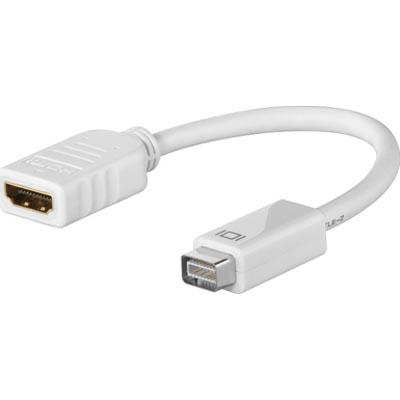 Mini-DVI - HDMI sovitin, 32-pin uros - 19-pin naaras, valkoinen