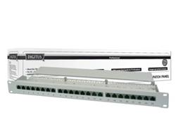 DIGITUS CAT 6 PATCH PANEL, SHIELDED, 24-PORT RJ45, 8P8C, LSA, 1U, RACK MOUNT, GREY, 482X44X109 MM
