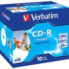 Verbatim CD-R, 52x, 700 MB/80 min, 10-pakkaus,jewel case,AZO,printable