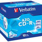 Verbatim CD-R, 52x, 700 MB/80 min, 10-pakkaus jewel case, AZO, Crystal