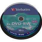 Verbatim DVD-RW, 4x, 4,7 GB/120 min, 10-pakkaus spindle, SERL